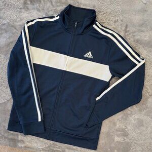 Adidas Boys Navy and White Zip up Size 10/12 Med